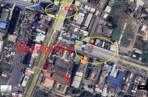 For SaleLandSukhumvit, Asoke, Thonglor : Special price, land with factory, red layout, next to Sukhumvit Road, near BTS and MRT Samrong, size 371 square meters.