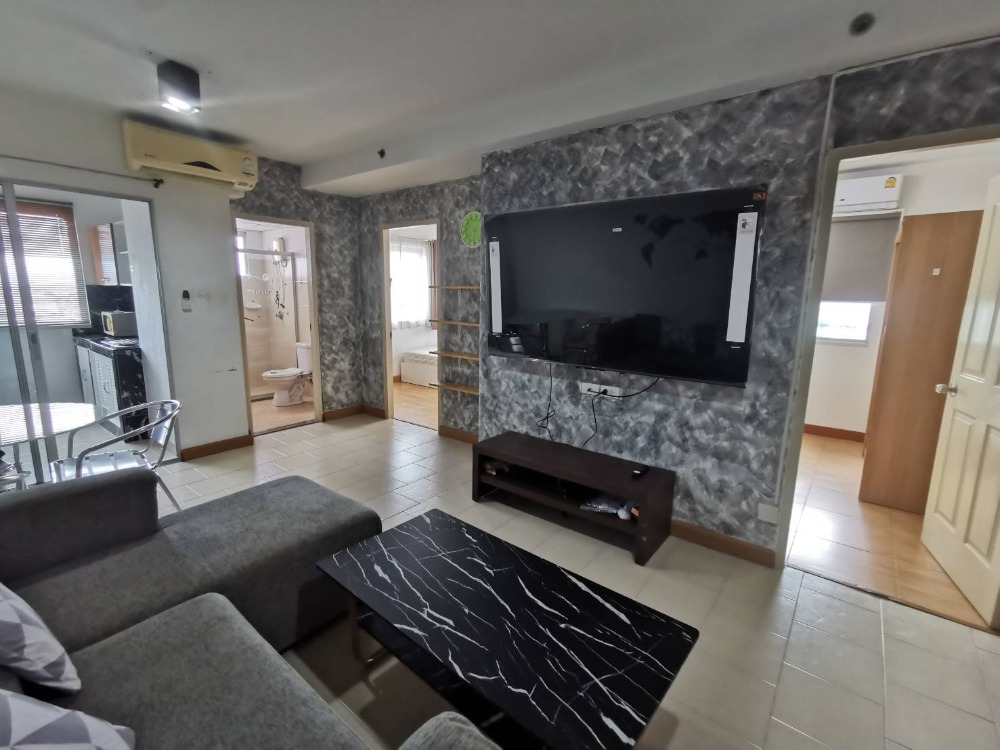 For RentCondoRattanathibet, Sanambinna : Condo for rent, City Home Rattanathibet (2 bedrooms, 1 bathroom), size 52 square meters, 75-inch TV *with washing machine* complete and ready to move in.