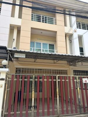 For RentTownhouseChaengwatana, Muangthong : For rent, 3-story house, Sittarom Village. Next to Chaengwattana Road and a pink electric train, 4 bedrooms, 3 bathrooms