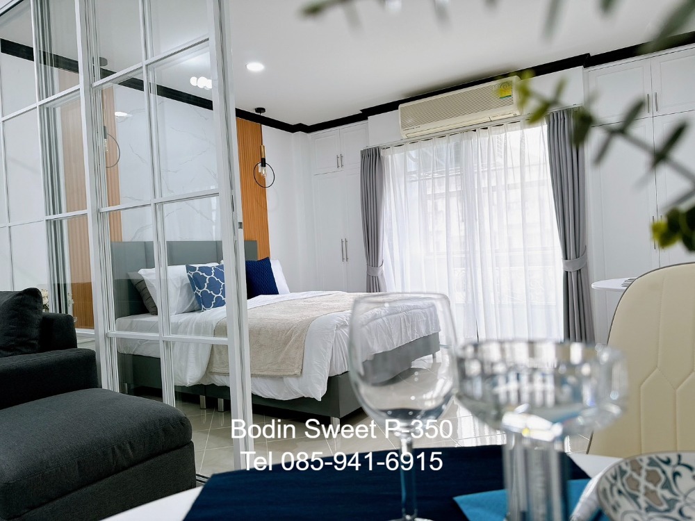 For SaleCondoRamkhamhaeng, Hua Mak : 🔖 Installments are cheaper than renting, fully furnished, ready to move in, Building F, open view | 🚅𝗕𝗼𝗱𝗶𝗻 𝗦𝘄𝗲𝗲𝘁 𝗛𝗼𝗺𝗲| Ramkhamhaeng 𝟰𝟯/𝟭|🔖