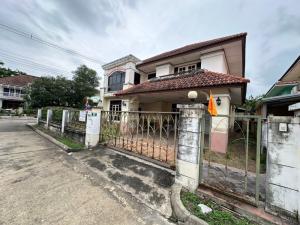 For SaleHousePathum Thani,Rangsit, Thammasat : Large detached house for sale (corner house 65 sq m.), Garden Villa Village 1. Rangsit-Khlong Sam Pathum Thani