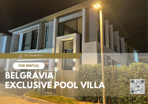 For RentHouseLadkrabang, Suwannaphum Airport : Single house for rent 📍 Belgravia Exclusive Pool Villa 📍 4 bedrooms, 4 bathrooms, luxuriously decorated, ready to move in, behind the corner.