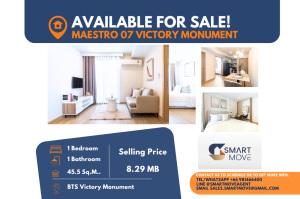 For SaleCondoAri,Anusaowaree : Code C20230113241.......Maestro 07 Victory Monument for sale, 1 bedroom, 1 bathroom, furnished, Special Deal!!