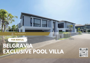 For RentHouseLadkrabang, Suwannaphum Airport : Single house for rent ✨ Belgravia Exclusive Pool Villa ✨ 4 bedrooms, 5 bathrooms, complete furniture and electrical appliances.