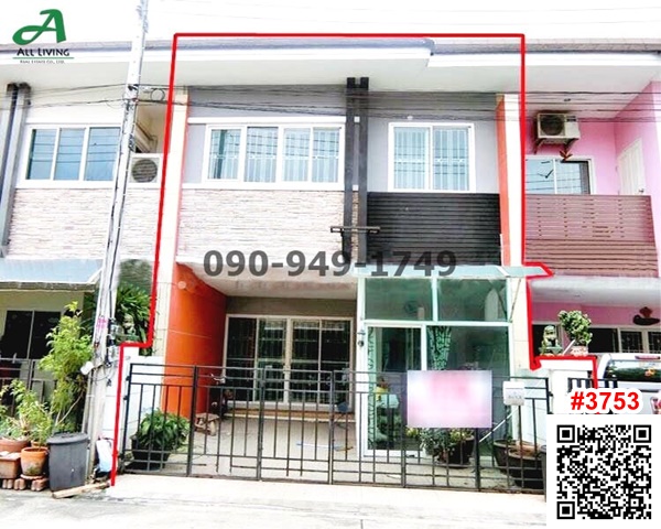 For RentTownhousePathum Thani,Rangsit, Thammasat : For rent: House, Townhouse, The Living Village, Rangsit-Tiwanon, a nice house, very cheap, near Rangsit University