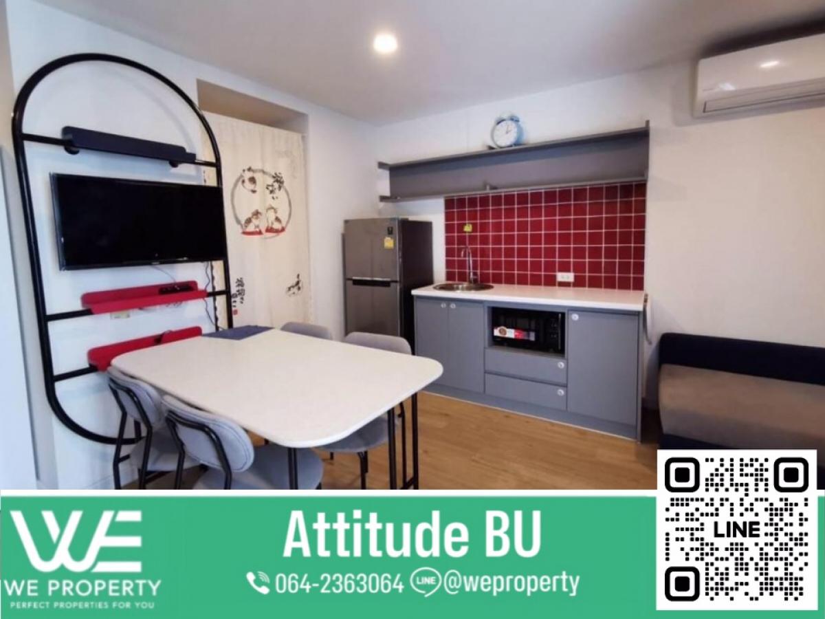 For SaleCondoPathum Thani,Rangsit, Thammasat : Very beautiful room, fully furnished, pool view ⭐Attitude BU (Attitude BU)