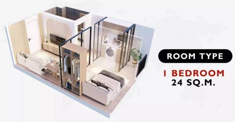 Sale DownCondoSamut Prakan,Samrong : Down payment sale for The Origin Sukhumvit – Praksa (The Origin Sukhumvit – Praksa) near BTS Phraeksa.