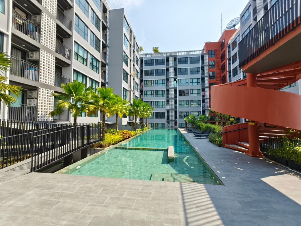 For RentCondoSamut Prakan,Samrong : For rent, new room, red sign, The Cube Loft Condo, Srinakarin, room: A-703, 7th floor, house number: 268/137, Building A, size 28.48 sq m.