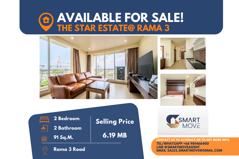 For SaleCondoRama3 (Riverside),Satupadit : Code C20240700021.......The Star Estate @ Rama 3 for sale, 2 bedroom, 2 bathroom, furnished, Special Deal!!