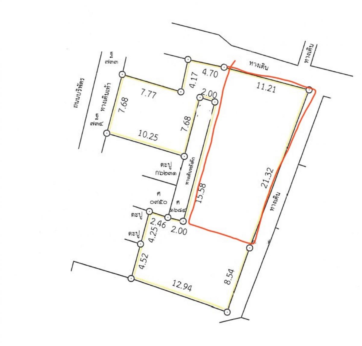 For RentLandYaowarat, Banglamphu : Empty space for rent Next to Boriphat Road Near Saket Temple, area size approximately 200 sq m.