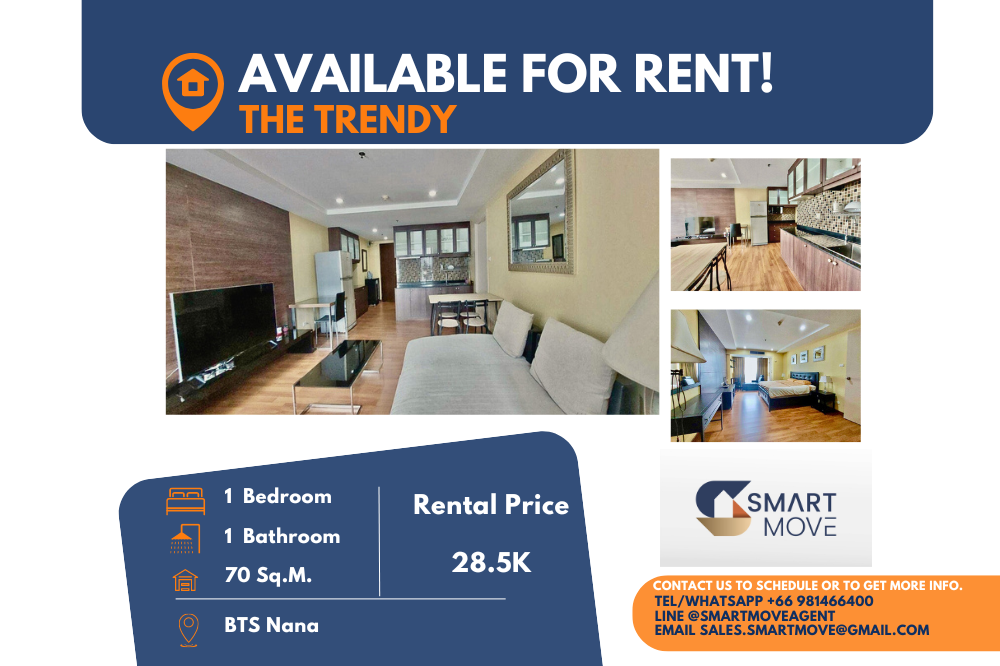 For RentCondoNana, North Nana,Sukhumvit13, Soi Nana : Code C20240700030..........The Trendy for rent, 1 bedroom, 1 bathroom, furnished, ready to move in