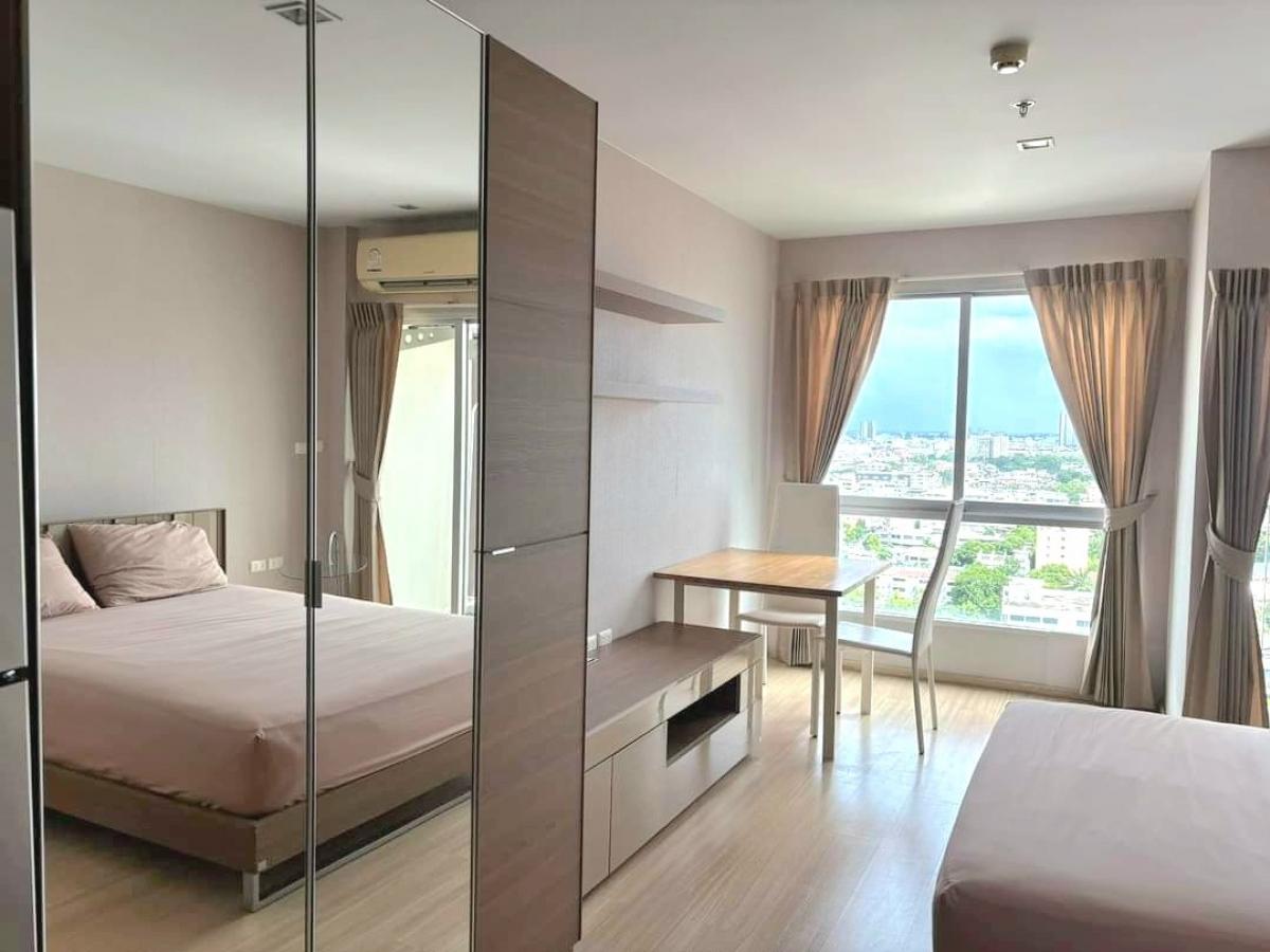 For RentCondoThaphra, Talat Phlu, Wutthakat : 🔥🔥Condo for rent Casa Ratchada-Ratchapruk Casa Condo Ratchada-Ratchapruk💚 Tel/ line.085-484-8586❤️Studio 27 square meters, 20th floor, no tall buildings blocking the view and close by - 5 foot bed - refrigerator - Microwave - Built-in wardrobe - Built-in 