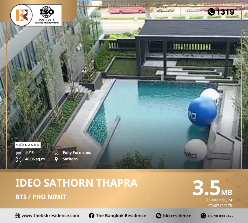 For SaleCondoThaphra, Talat Phlu, Wutthakat : Ideo Sathorn Thapra truly connects to city life, near BTS Pho Nimit.