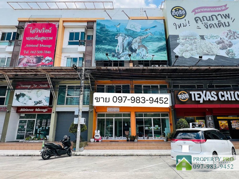 For SaleShophouseMin Buri, Romklao : EL24S-038 Commercial building 4 storey for sale The Wayra Ramkhamhaeng Suvarnabhuni, 2 Units, area 60 sqw 640 sqm, business district Near Siam Amazing Park, Seri Thai, Minburi