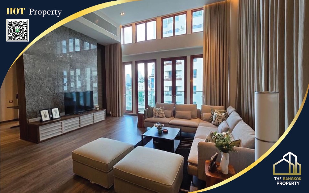 For RentCondoWitthayu, Chidlom, Langsuan, Ploenchit : Penthouse for rent: The Crest Ruamrudee, Low Rise condo in the heart of Ploenchit, 3 bedrooms, 3 bathrooms, fully furnished, near BTS Ploenchit.