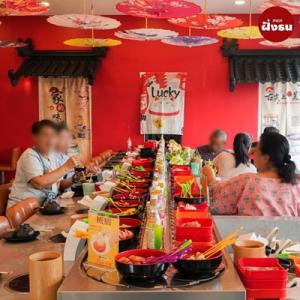 For LeaseholdRetailRathburana, Suksawat : Shabu + Sushi buffet restaurant for rent, Phra Pradaeng, Samut Prakan, shop on the road, outstanding and clearly visible. There is also a grilling zone.