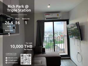 For RentCondoPattanakan, Srinakarin : LTCMFKXZ Condo For Rent Rich Park @ Triple Station 26.6 Sq.M. Floor 16 line id : @livinglegacy tel : 088-651-2193