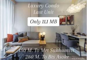 For SaleCondoSukhumvit, Asoke, Thonglor : The last room of the project with a condo connected to both MRT and BTS, opposite Terminal 21. Contact 0624163966.