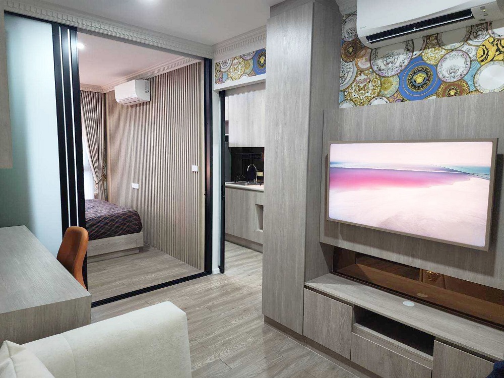 For RentCondoOnnut, Udomsuk : Modiz Sukhumvit 50 brand new unit with fully furnished + River view (near BTS On-nut, Lotus Sukhumvit 50, Expressway)