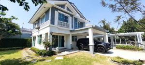 For SaleHouseMin Buri, Romklao : 2-storey detached house for sale, 90 sq m, Siwalee Village, Srinakarin-Romklao, corner house, is a model house next to the clubhouse, garden view, private. The house is still very new. South front of the house Beautifully decorated, best location in the p