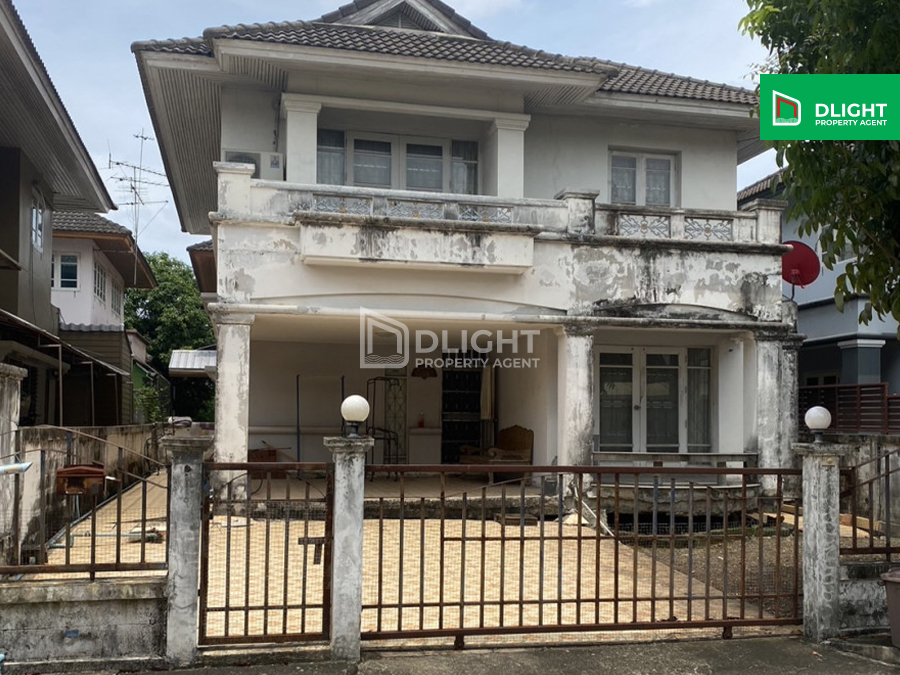 For SaleHouseMin Buri, Romklao : 2-story detached house, Perfect Place Village, Ramkhamhaeng 164, area 56.9 sq m, 3 bedrooms, 2 bathrooms, price 4.2 million baht, no flooding, quiet atmosphere, not crowded.