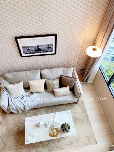 ให้เช่าคอนโดสาทร นราธิวาส : ให้เช่า คอนโด Duplex 2 bedrooms high floor KnightsBridge Prime สาทร 45 ตรม. nice room city view in Sathorn area