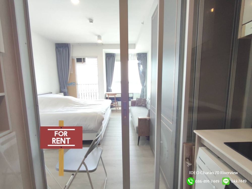 For RentCondoPinklao, Charansanitwong : Condo room for rent, Ideo Charan 70 River View, Bang Phlat BTS Station, river view, Rama VIII Bridge, ready to move in.