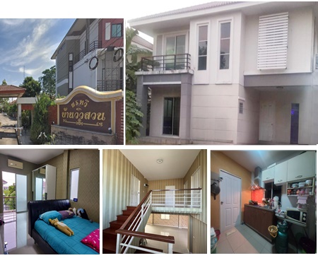 For RentHousePhutthamonthon, Salaya : For rent: 2-storey detached house, Pornthawi Village, garden view, Phutthamonthon Sai 5, near Mahidol University, Salaya