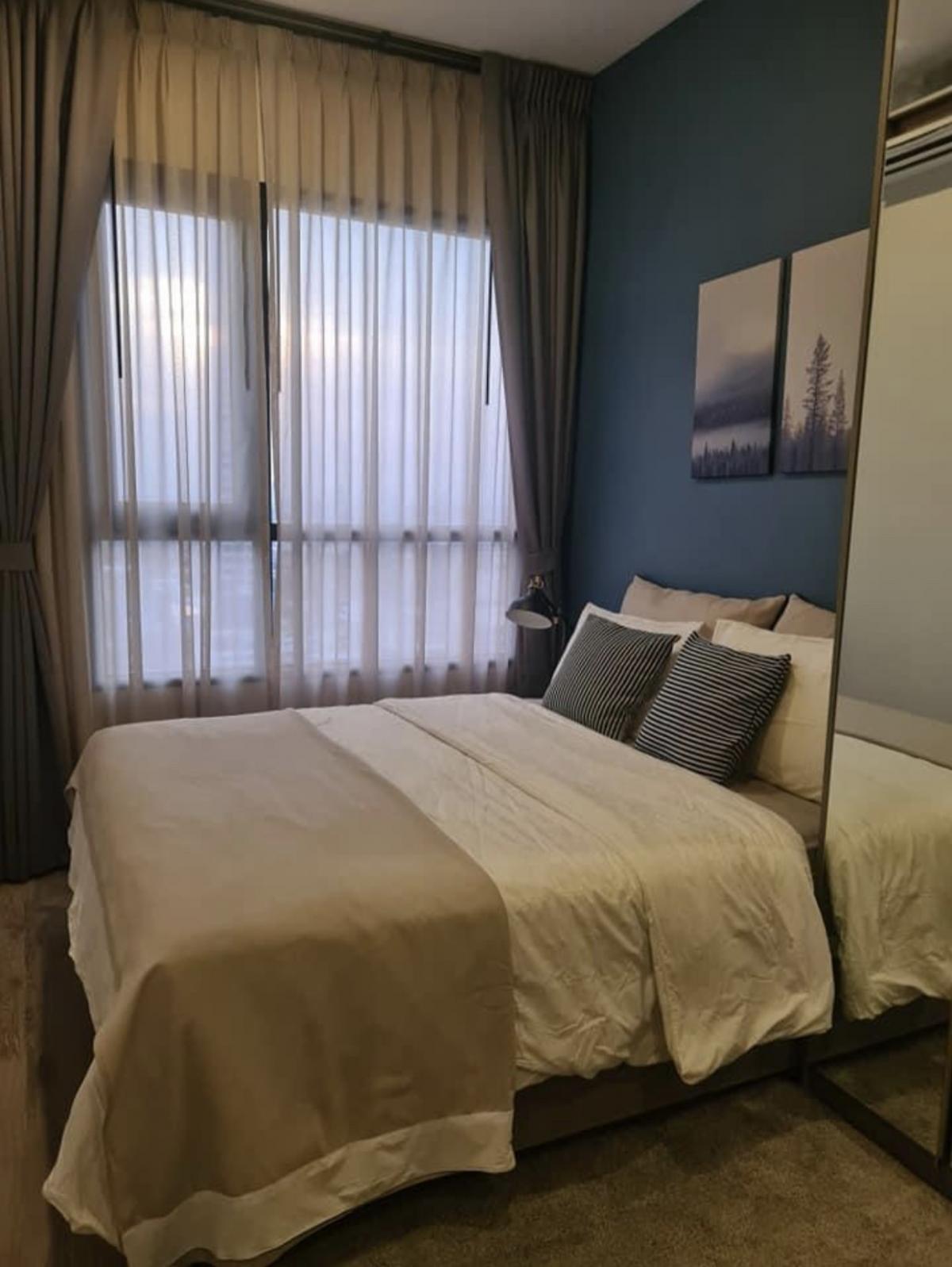 For RentCondoOnnut, Udomsuk : For rent: Knightsbridge Prime Onnut, luxury condo in On Nut area, near BTS, size 27.5 sq m, 3 m high ceiling, 21st floor, heat-resistant glass film installed.