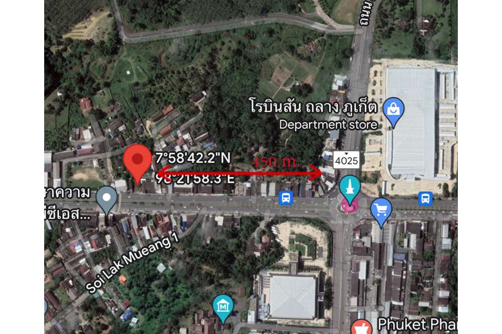 For SaleLandPhuket : Prime location to invest near Robinson Thalang