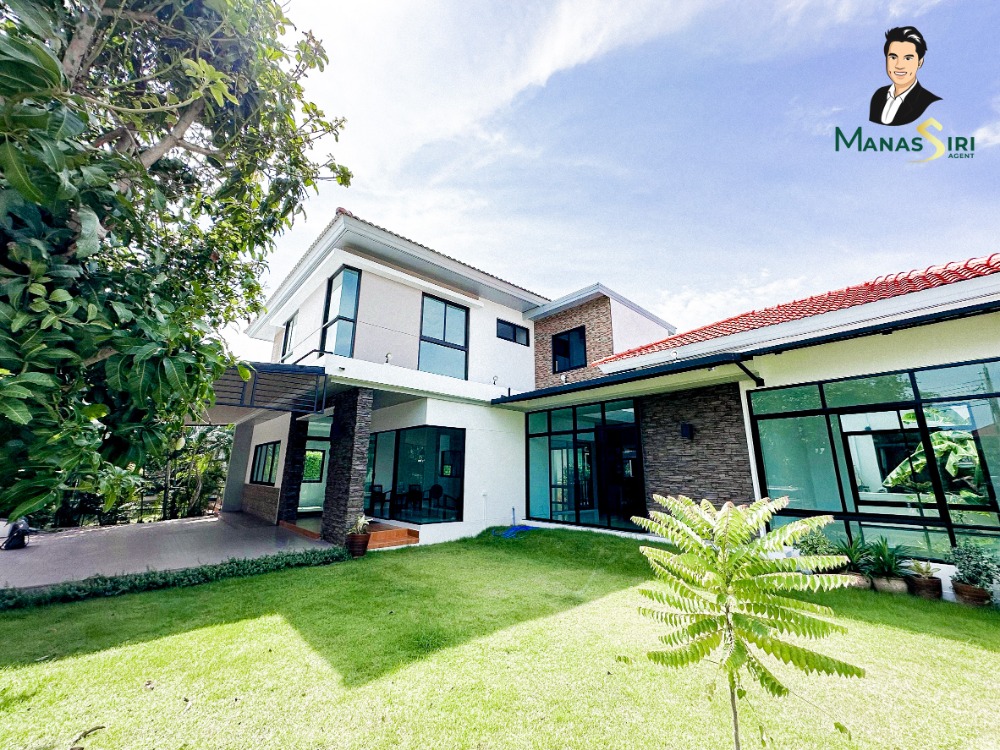 For SaleHouseRama 2, Bang Khun Thian : Forwarding a 2-story detached house, luxury project 🔥 Manthana Village, Rama 2 - Thian Talay 28, shady atmosphere. Entry-exit in many routes ✅9.2 million baht