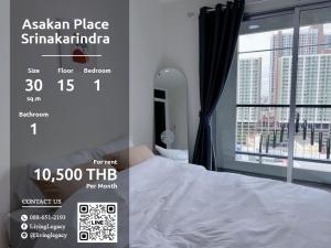 For RentCondoPattanakan, Srinakarin : LVZ2HXVY Condo For Rent Asakan Place Srinakarindra 30 Sq.M. Floor 15 line id : @livinglegacy tel : 088-651-2193