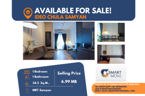 For SaleCondoSiam Paragon ,Chulalongkorn,Samyan : Code C20240700049.......Ideo Chula - Samyan for sale, 1 bedroom, 1 bathroom, high floor, furnished, Special Deal!!