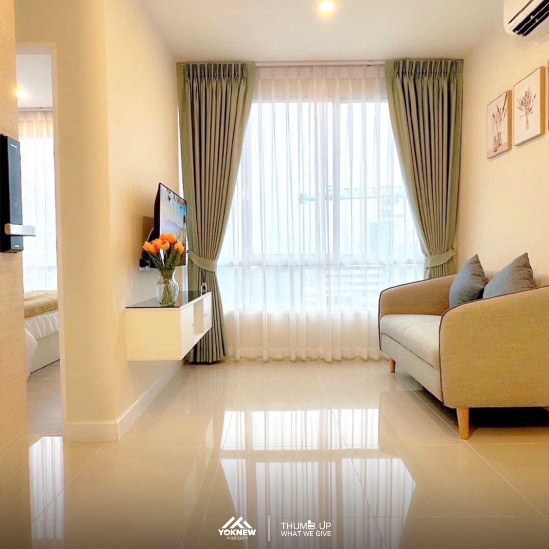 For RentCondoOnnut, Udomsuk : 👍For rent 👍 The Sky Sukhumvit project next to Bangkok Mall 🛍️ near BTS Udomsuk 250 m. 🚇 Brand new room ✨ Completely furnished 🛋️ Full appliances 🔌 Closed kitchen 🍽️ Wide balcony 🌳