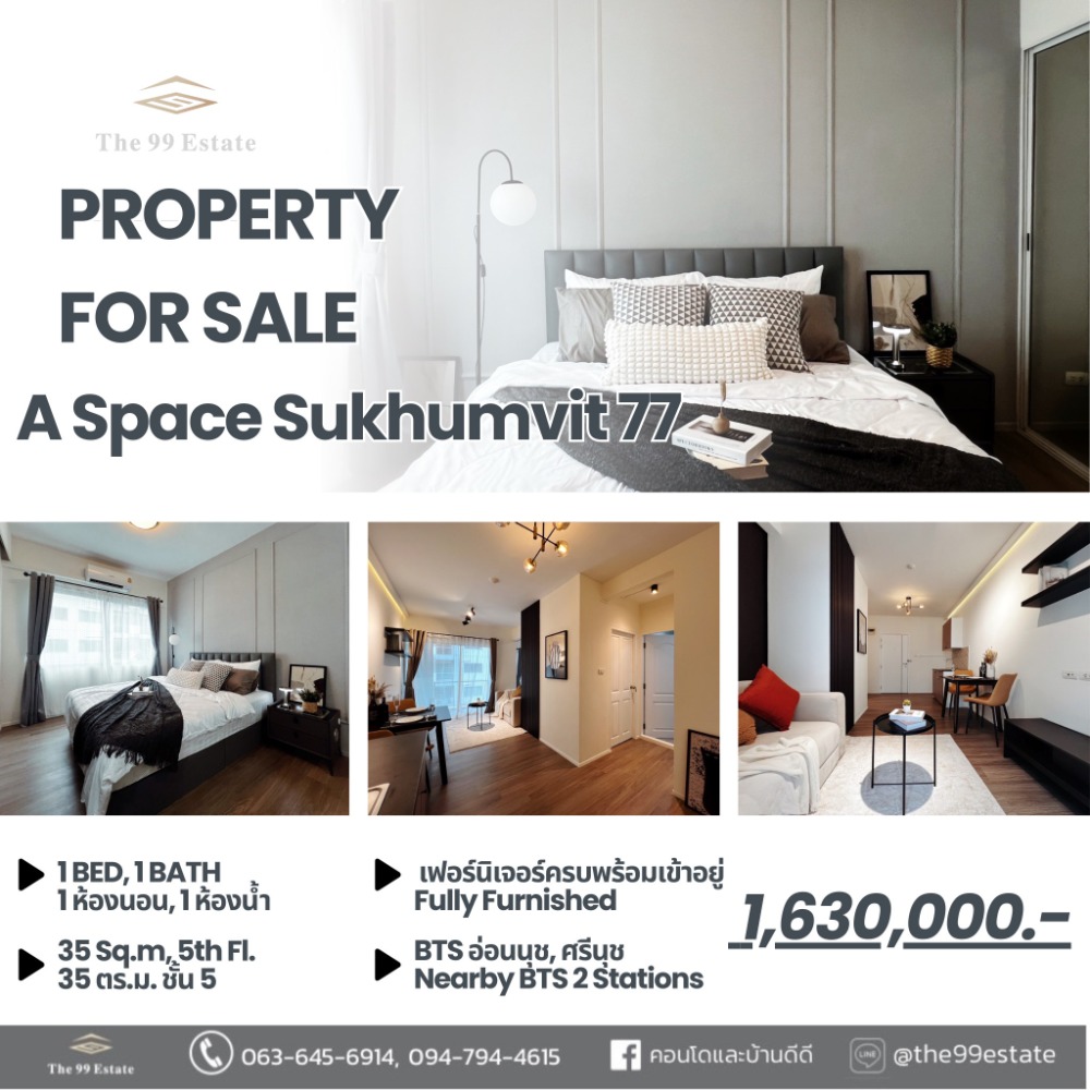 For SaleCondoOnnut, Udomsuk : 📣 Condo For Sale A Space Sukhumvit 77