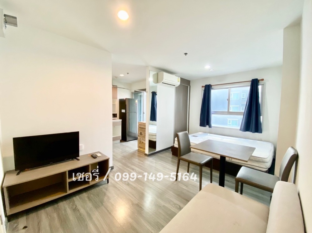 For RentCondoSamut Prakan,Samrong : LV062 For rent: The Trust Condo @ BTS Erawan, next to the Erawan BTS, swimming pool view, very windy, fully furnished, full common area / Call 099-149-5164