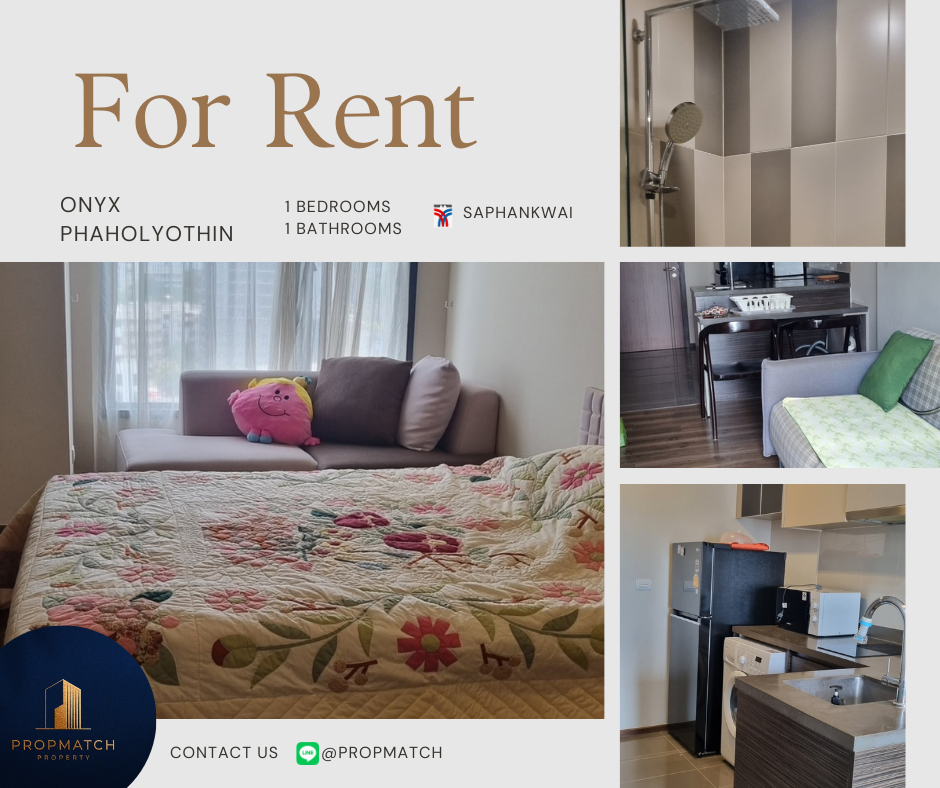 For RentCondoSapankwai,Jatujak : For rent: ONYX Phaholyothin, near BTS Saphan Khwai, fully furnished