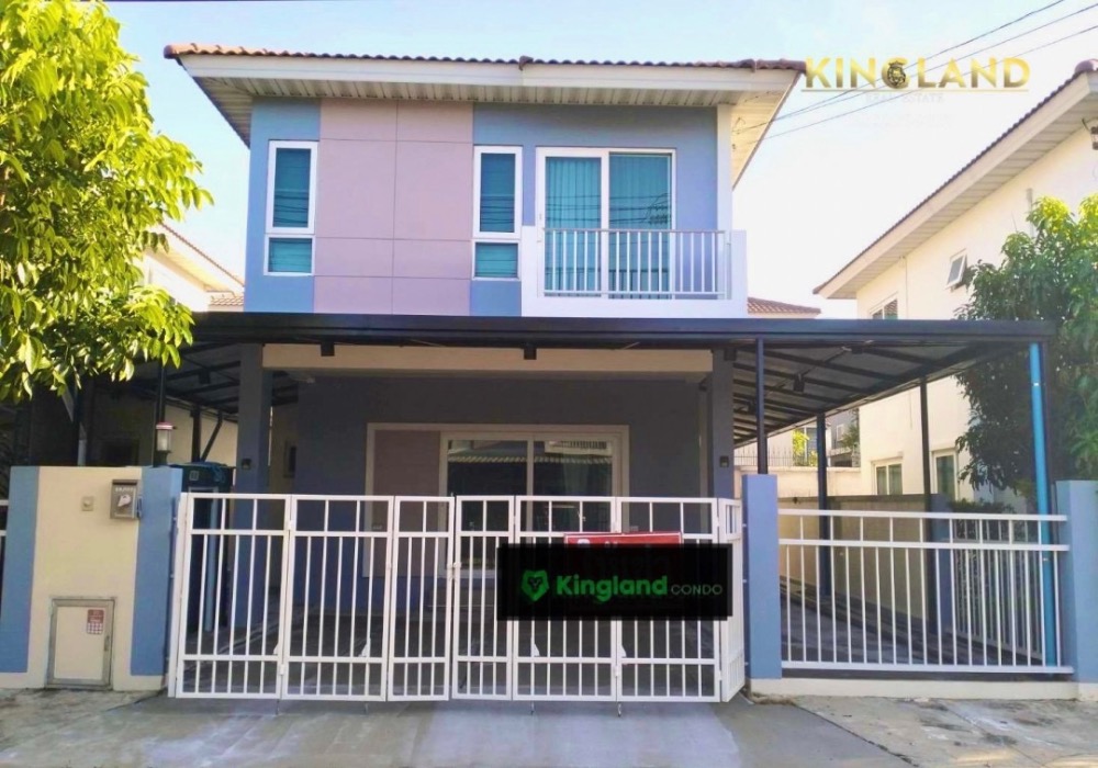 For RentHousePathum Thani,Rangsit, Thammasat : For rent, 2-storey detached house, Supalai Bella Village, Rangsit - Khlong 2, with space on the side of the house, privacy, 3 bedrooms, 2 bathrooms, 4 air conditioners, parking in the house for 2 cars, only 16,000 baht/month #only 15 minutes from Future P