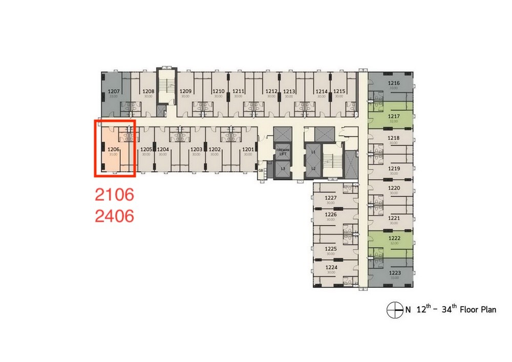 Sale DownCondoPathum Thani,Rangsit, Thammasat : Down payment for sale: Terra Residence Phase 1, corner room, high floor, south facing, large size (31 sq m.) 2106, 2406, next to Thammasat University (Rangsit) fence