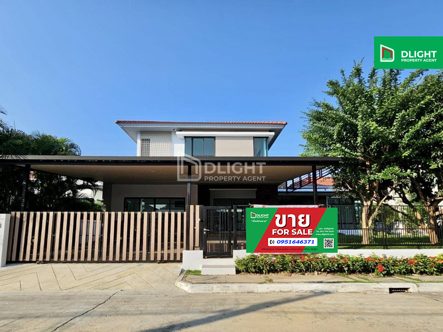 For SaleHouseRama 2, Bang Khun Thian : For sale, luxury single house, Manthana Village, Rama 2, Thian Thale 28, area 101 sq m, 4 bedrooms, 4 bathrooms, price 9.6 million baht, decorated, ready to move in, very good location