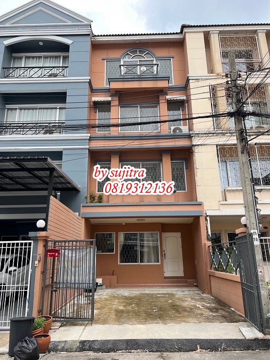 For RentTownhouseOnnut, Udomsuk : For rent: 4-storey townhouse, 21 sq m, new, beautiful, can register a company, located at Soi Wachiratham, Sukhumvit 101/1