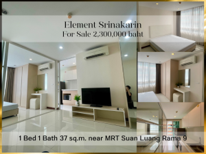 For SaleCondoPattanakan, Srinakarin : ❤ 𝐅𝐨𝐫 𝗦𝗮𝗹𝗲 ❤ Element Srinakarin Condo 1 bedroom, fully furnished, 6th floor, 37 sq m. ✅ Near MRT Yellow Line, Suan Luang Rama 9 Station