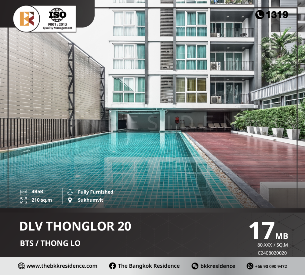 For SaleCondoSukhumvit, Asoke, Thonglor : DLV Thonglor 20, a condo in the heart of the city, convenient, near BTS Thonglor