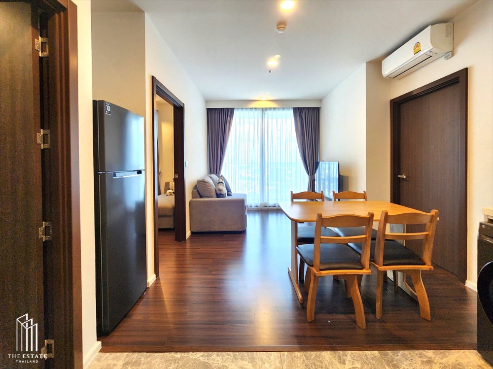 For RentCondoOnnut, Udomsuk : For Rent Whizdom Inspire Sukhumvit is a wide room with a spacious view, corner room, the wall is only connected to the neighbor on one side, 49.15 sq.m. 2 bedroom @35,000 Baht