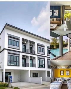 For RentTownhouseSamut Prakan,Samrong : For rent, 3-storey townhouse, Lumpini Town Place project, Sukhumvit-Srinakarin, 4 bedrooms, 3 bathrooms, rental price 39,000 baht per month.