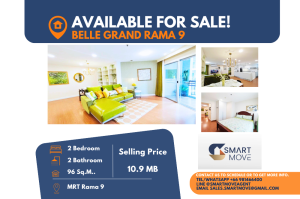 For SaleCondoRama9, Petchburi, RCA : Code C20240800023.......Belle Grand Rama 9 for sale, 2 bedroom, 2 bathroom, high floor, furnished, Special Deal!!