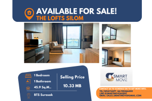 For SaleCondoSilom, Saladaeng, Bangrak : Code C20240800040.......The Lofts Silom for sale, 1 bedroom, 1 bathroom, high floor, Partly Furnished, Special Deal!!