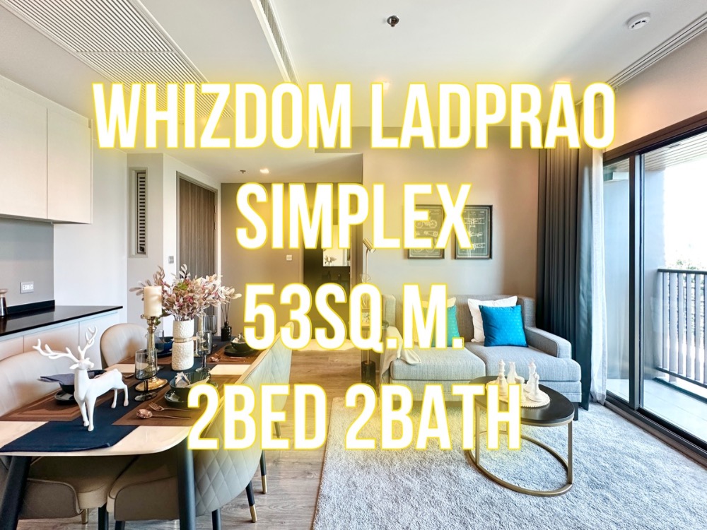 For SaleCondoLadprao, Central Ladprao : Whizdom Ladprao - 53 sq m., 2 bedrooms, 2 bathrooms, corner room 092-545-6151 (Tim)