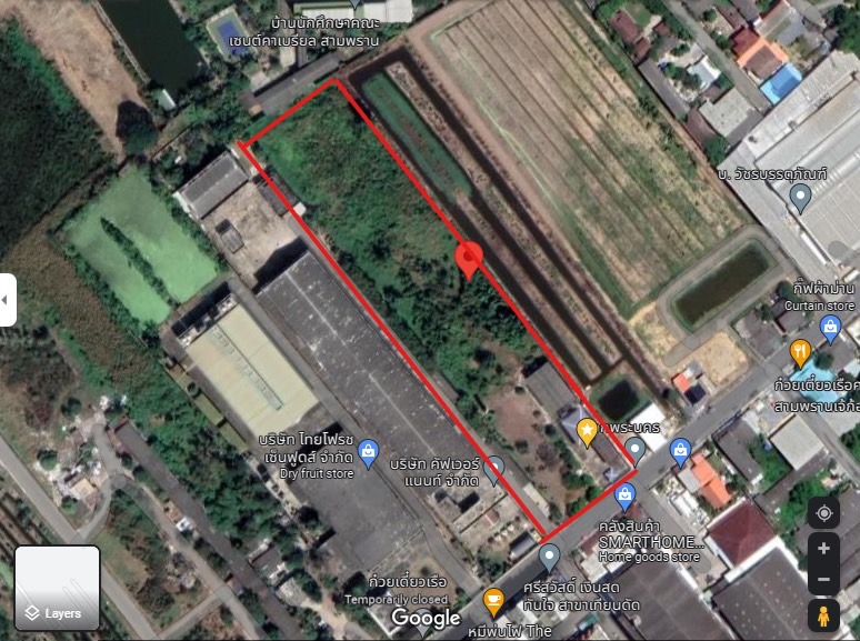 For SaleLandNakhon Pathom : Land for sale, 8 rai, Nakhon Pathom, developed, suitable for factories, warehouses