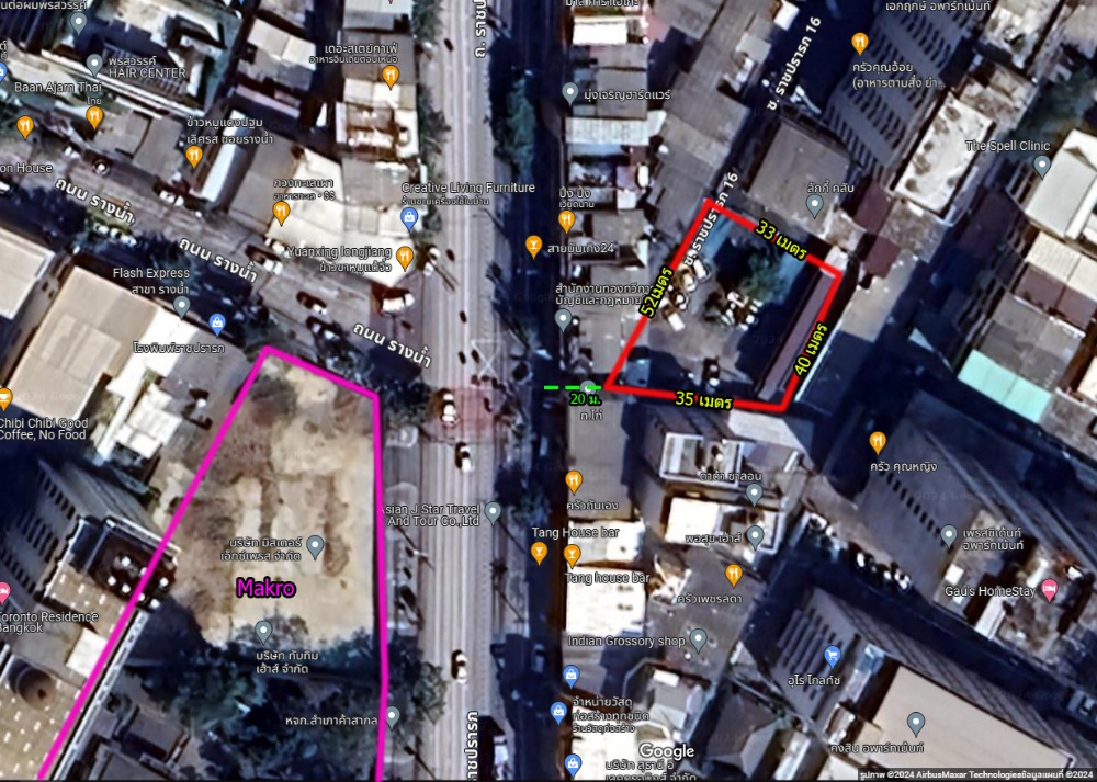 For SaleLandRatchathewi,Phayathai : Land for sale, Ratchaprarop Soi 16, next to the Orange Line, Ratchaprarop Station (under construction)